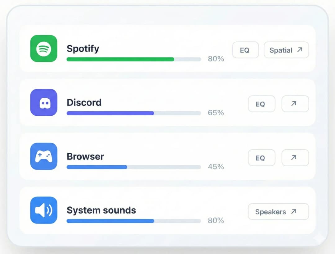 Per-App Audio Control Interface